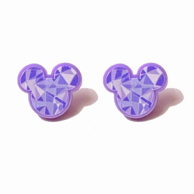 Purple Wall Inspired Mouse Acrylic Drop Earrings
