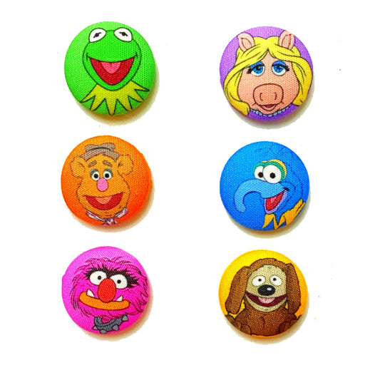 Muppet Friends Mix & Match Fabric Button Earrings