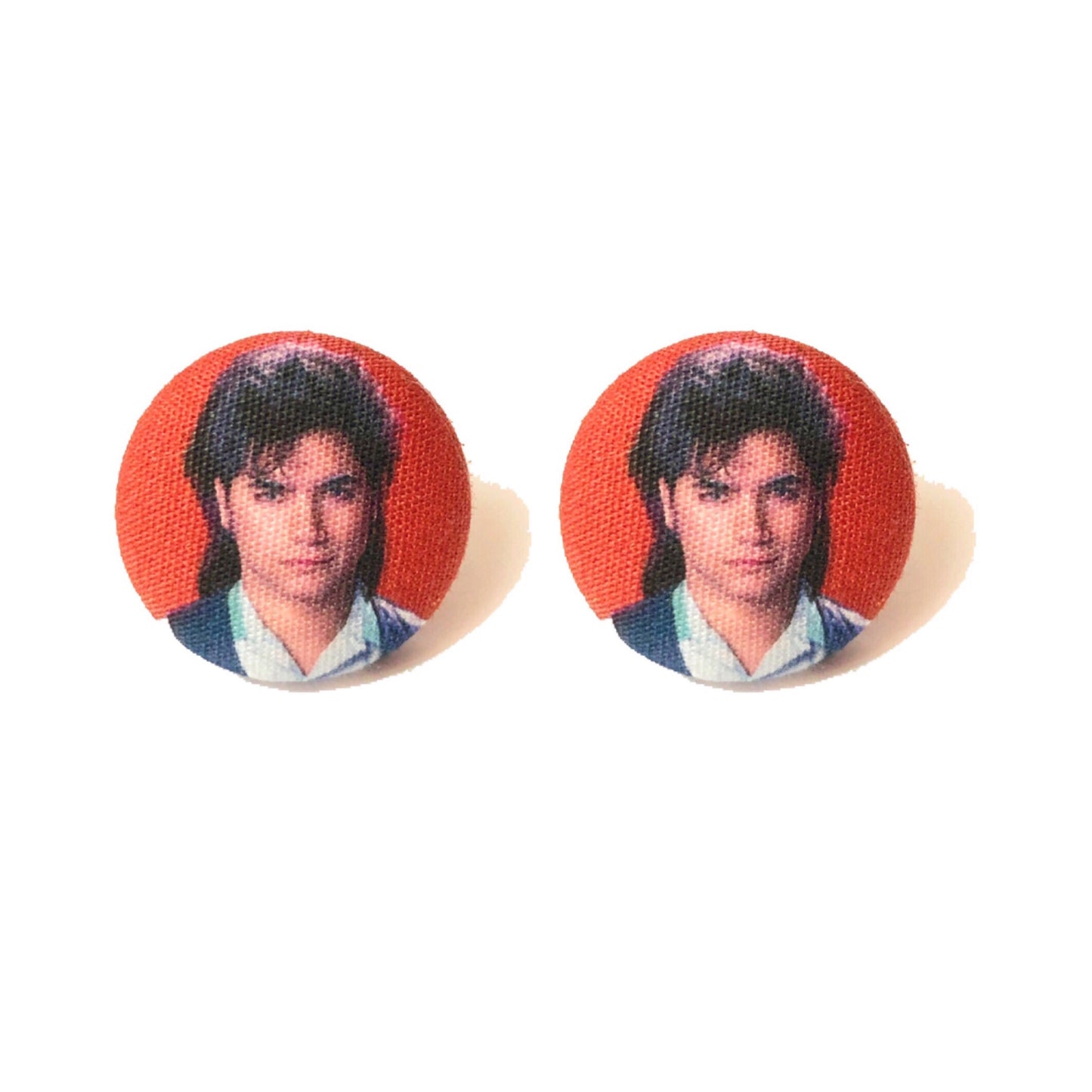 Uncle Jesse Fabric Button Earrings