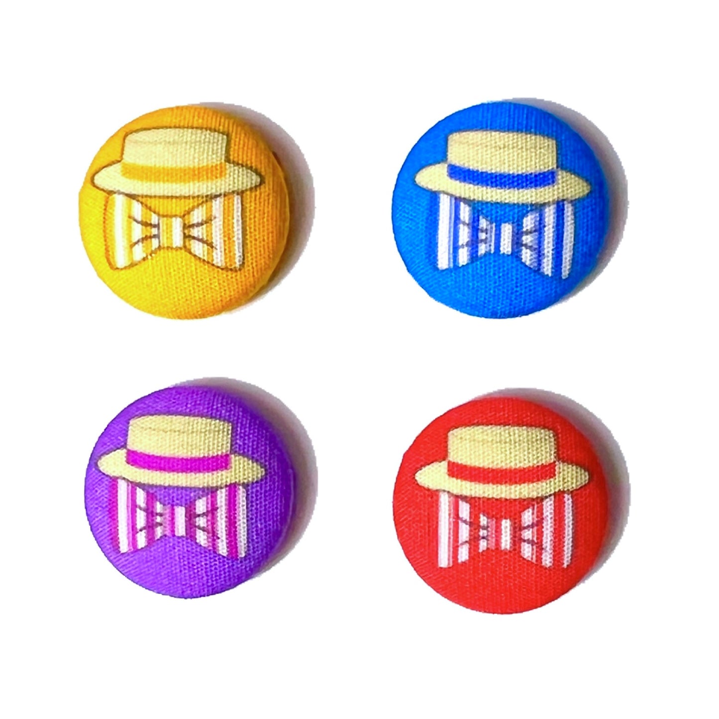 Dapper Quartet Mix And Match Fabric Button Earrings