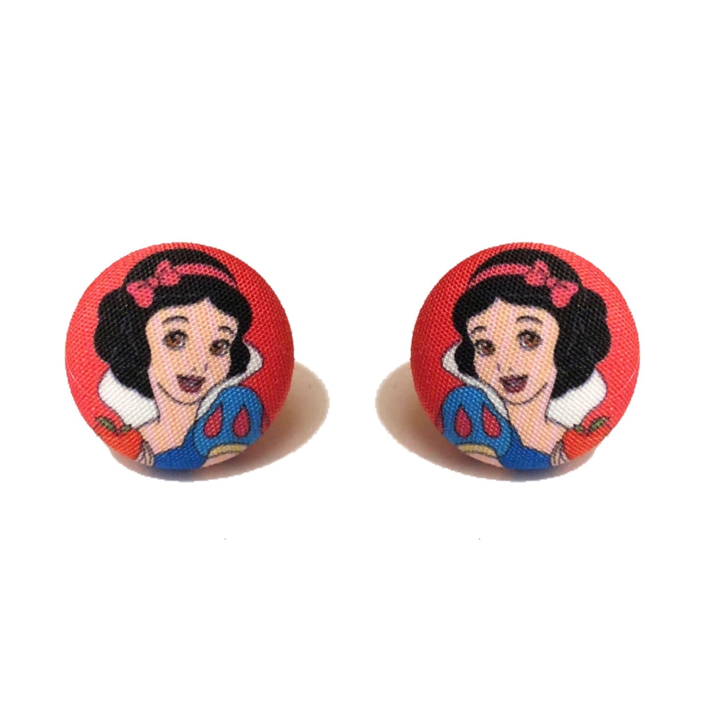 Snow Fabric Button Earrings