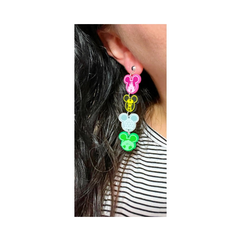 Parks Mouse Tiered Drop Earrings