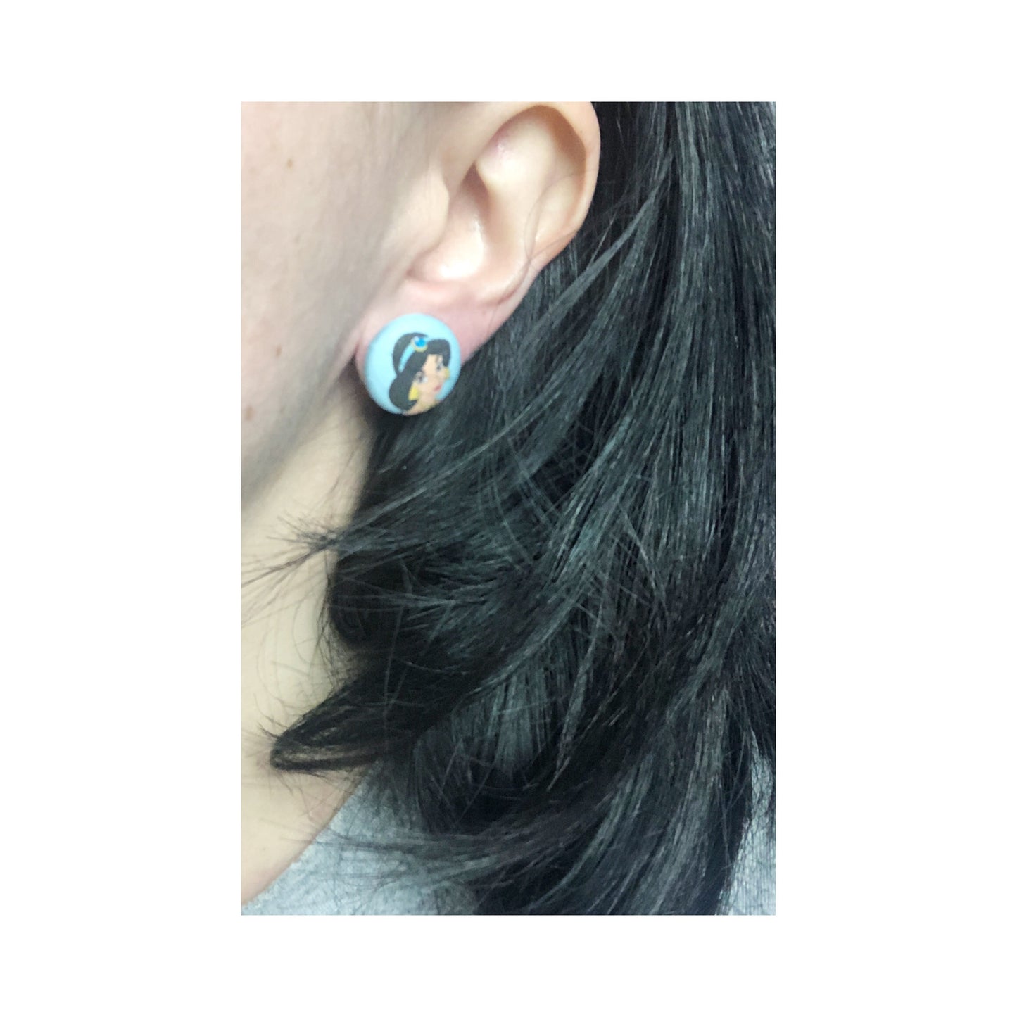 Jasmine Fabric Button Earrings