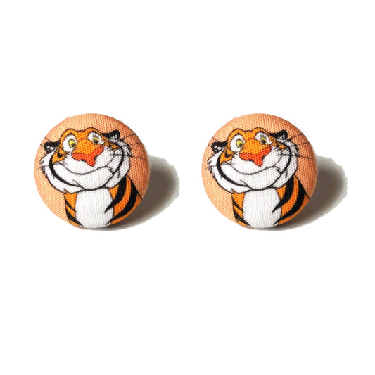 Rajah Fabric Button Earrings