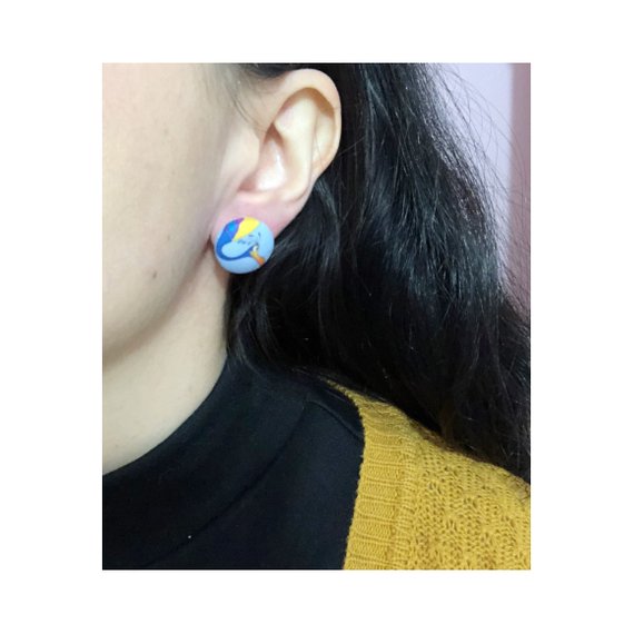Kevin Fabric Button Earrings
