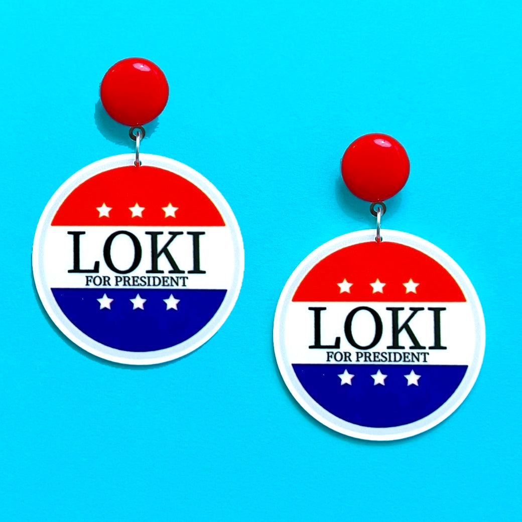 President Loki Drop Earrings