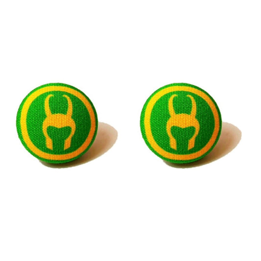 Loki Fabric Button Earrings