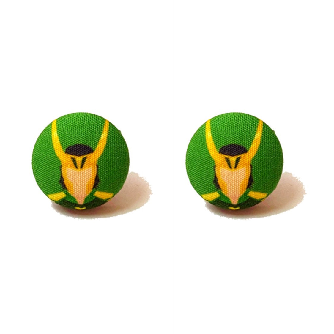 Loki Minimalist Fabric Button Earrings