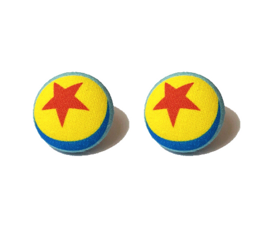 Luxo Ball Fabric Button Earrings