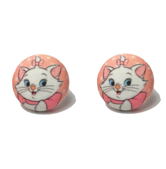 Marie Fabric Button Earrings