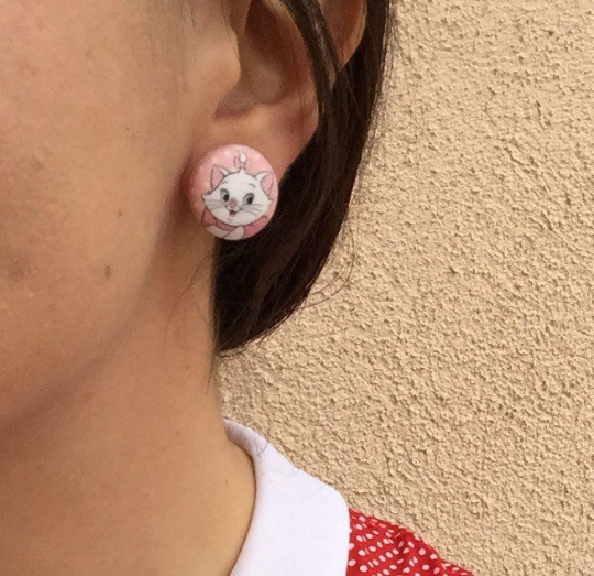 Marie Fabric Button Earrings