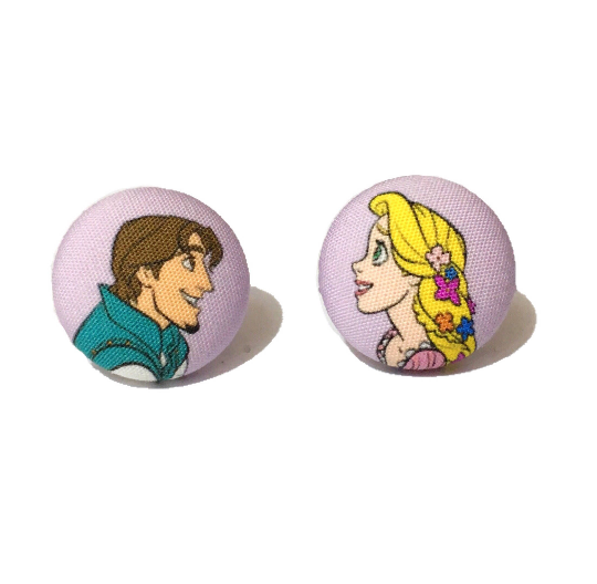 I See The Light Fabric Button Earrings