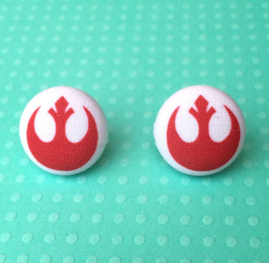 Rebel Fabric Button Earrings