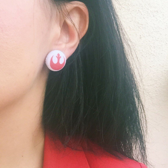 Rebel Fabric Button Earrings