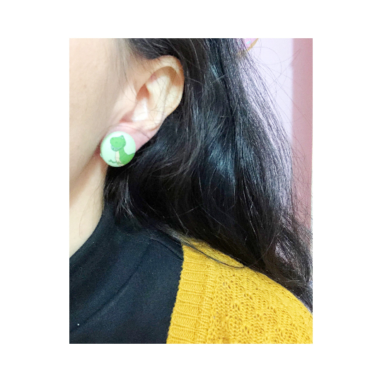 Rex Fabric Button Earrings