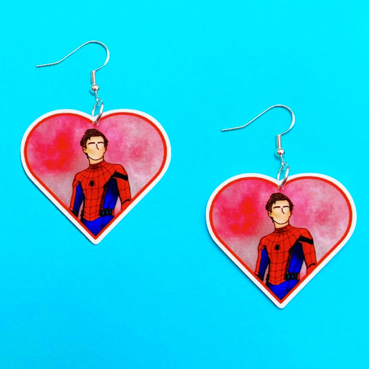 Spidey Tom Heart Drop Earrings