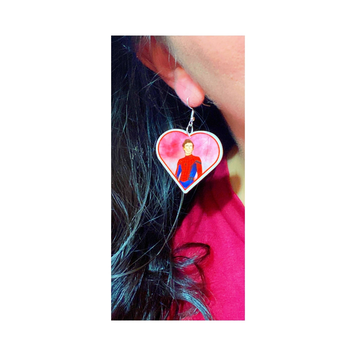 Spidey Tom Heart Drop Earrings