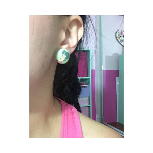 Wicked Stepsisters Fabric Button Earrings