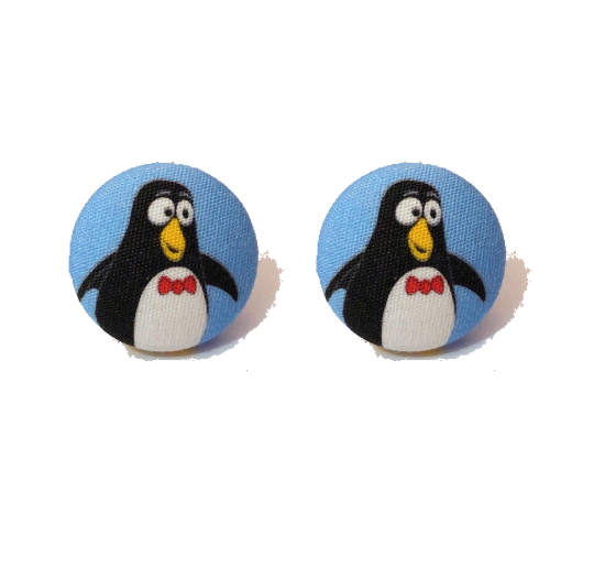 Wheezy Fabric Button Earrings