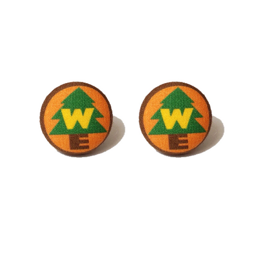 Wilderness Explorer Fabric Button Earrings