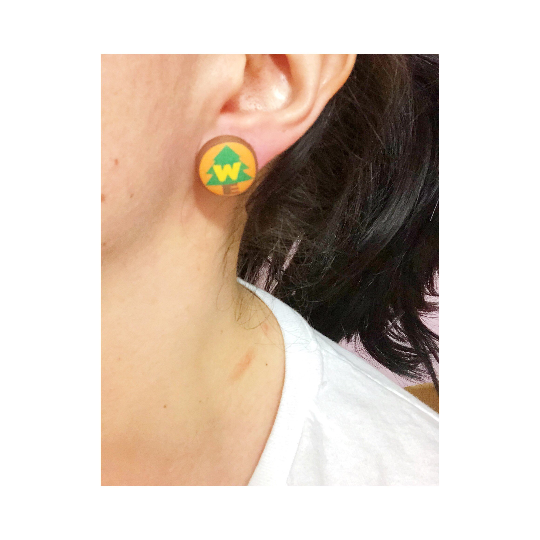 Wilderness Explorer Fabric Button Earrings