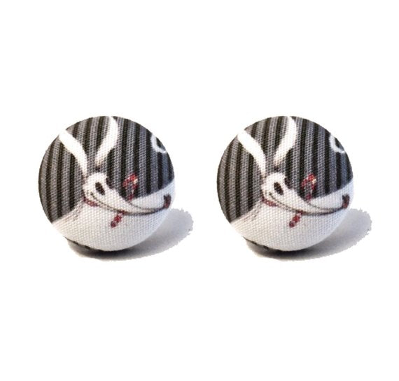 Zero Fabric Button Earrings